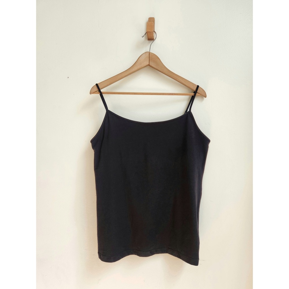 Aeropostale Shelf Bra Cami Tank Top Women XXL Black Adjustable Strap Cotton